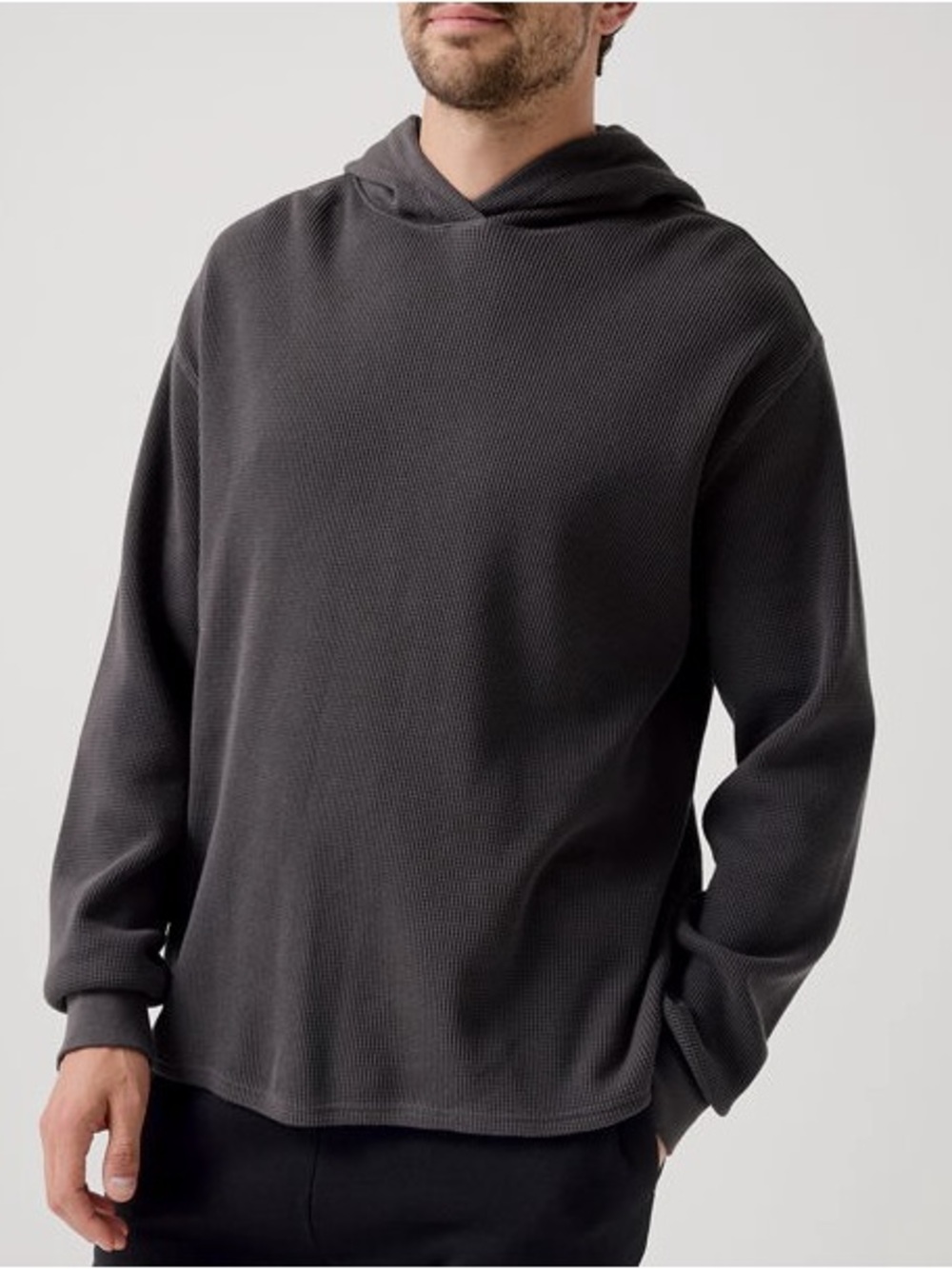 pact men’s organic cotton thermal waffle oversized hoodie
